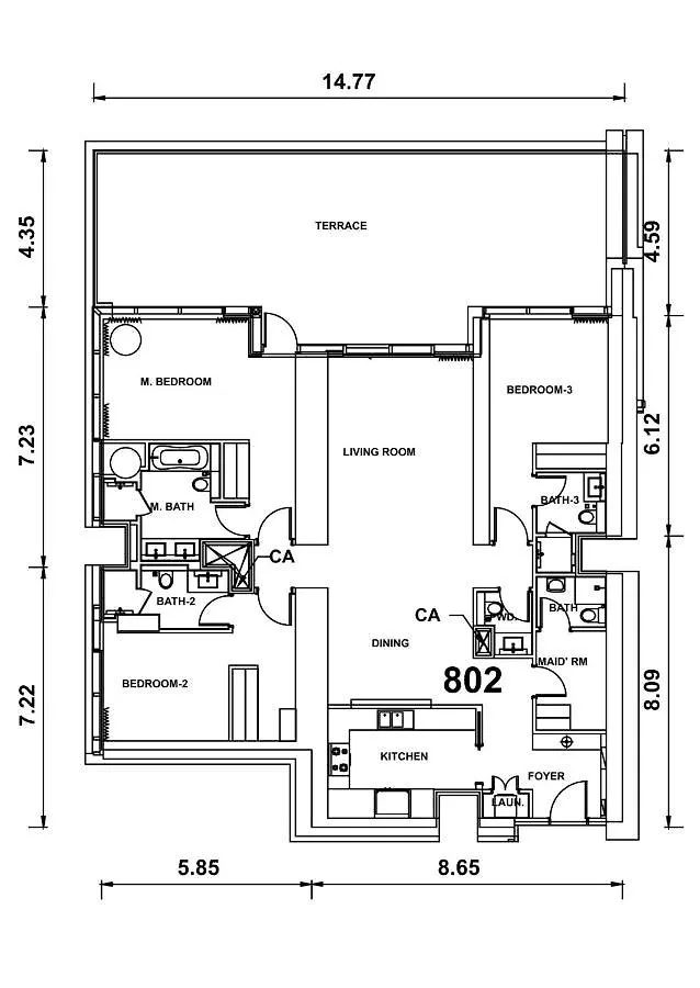 Luxurious 3 Bedroom Apartment In Boulevard Point, Connected To Dubai Mall 0*,